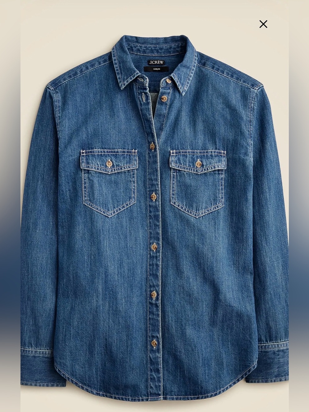 NWT J CREW Garçon classic chambray shirt in Neela wash Size 2